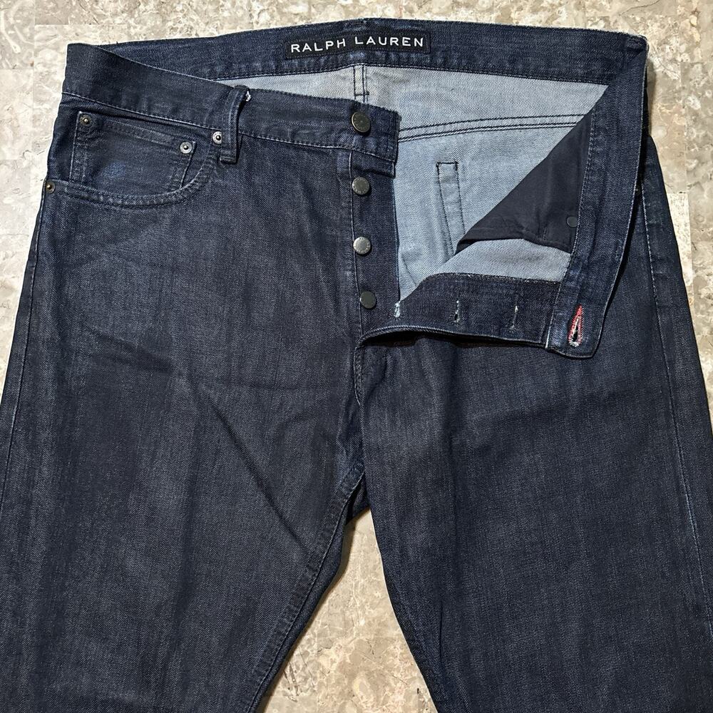 Ralph Lauren Black Label Jeans Mens 34x30 (fits 37x30) Blue Indigo Button Fly